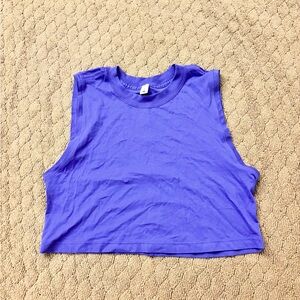 Lululemon Athletica Blue Muscle Tee Crop Top